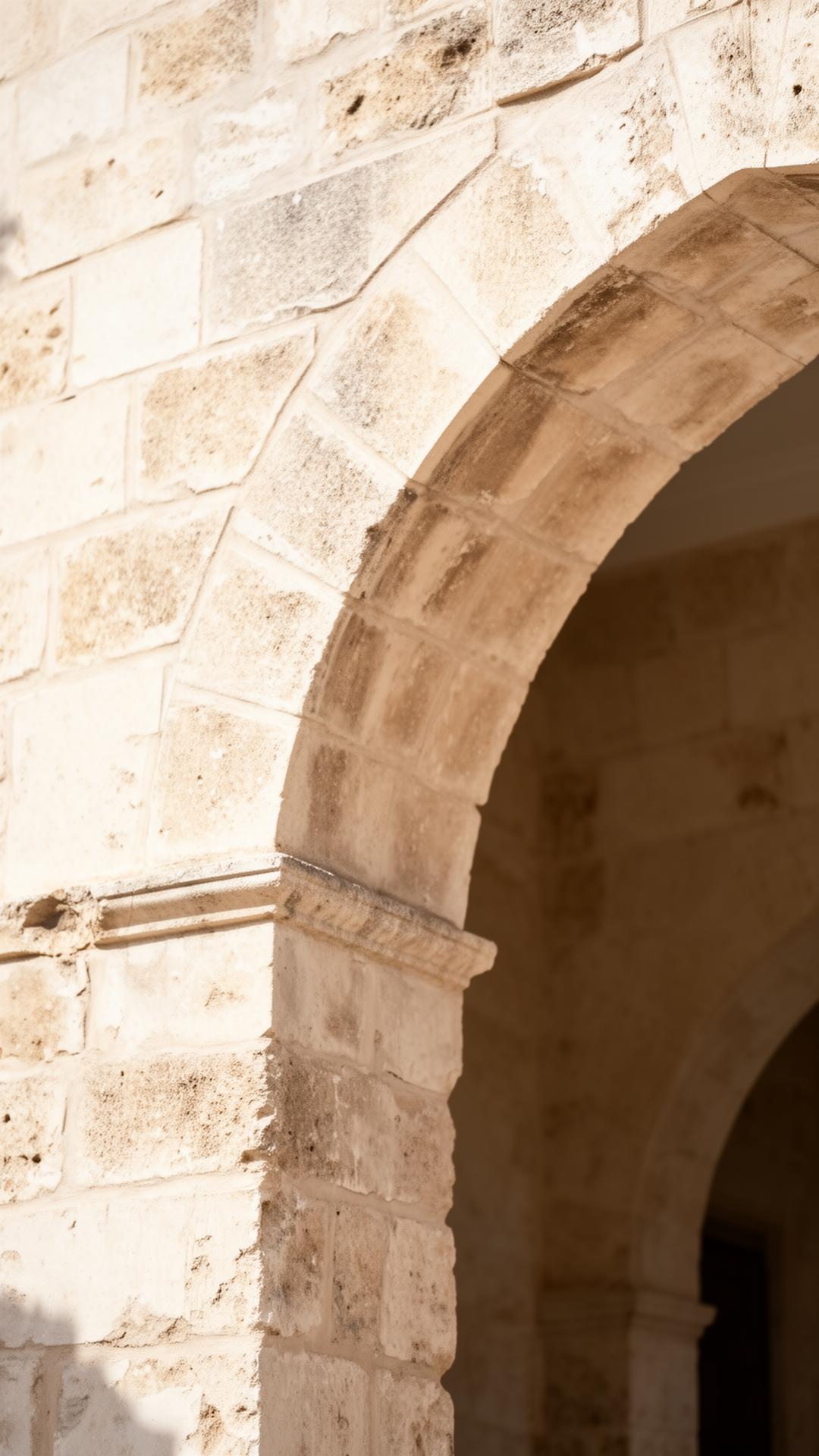 Detail of a traditional Lebanese stone arch