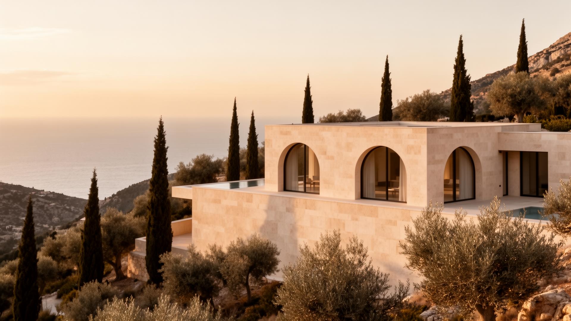 Lebanese stone villa overlooking the Mediterranean